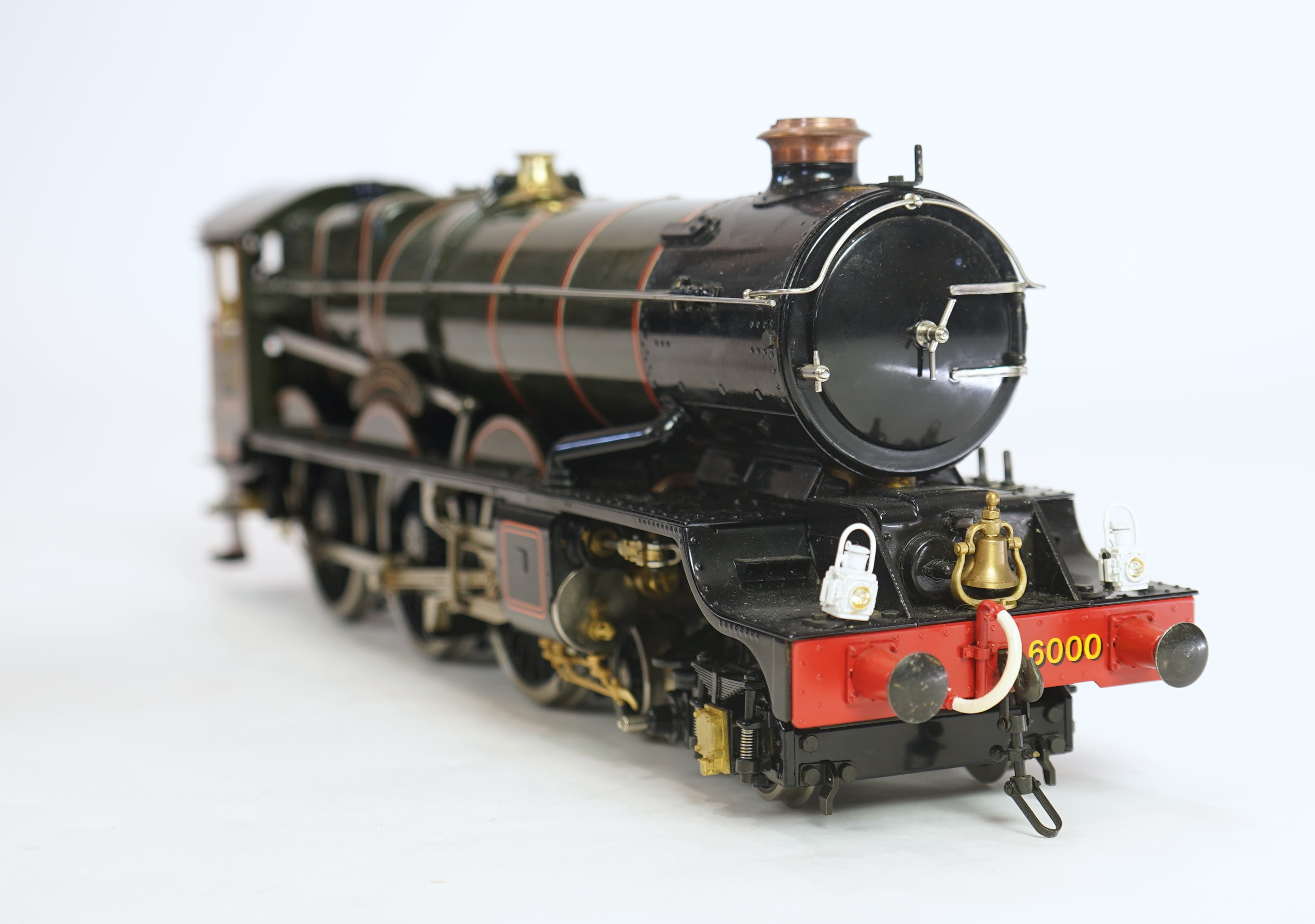 A Gauge One Aster Hobbies live steam GWR King Class, 4-6-0 tender locomotive, King George V 6000, with spirit fired working four cylinder motion, with assembly and operating instructions.